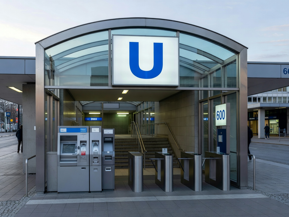 Munich transport signage and transit station entry